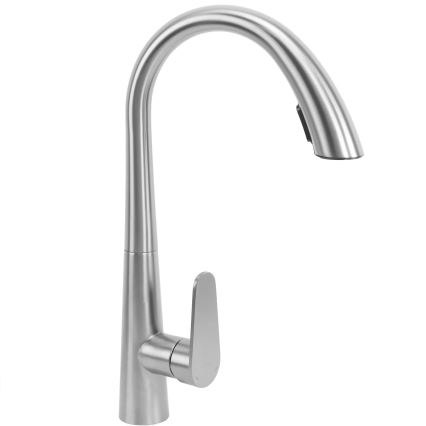 REA-B5314 - Dřezová baterie s vytahovací sprškou ROSS 43 cm nikl
