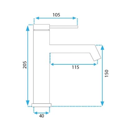 REA-B5316 - Umyvadlová baterie FOSS 20,5 cm broušená zlatá