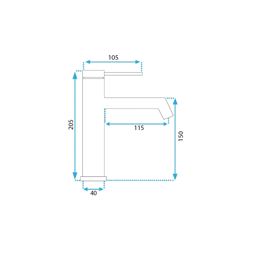 REA-B5316 - Umyvadlová baterie FOSS 20,5 cm broušená zlatá