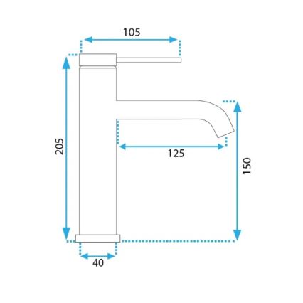REA-B5323 - Umyvadlová baterie CLIF 20,5 cm broušená zlatá
