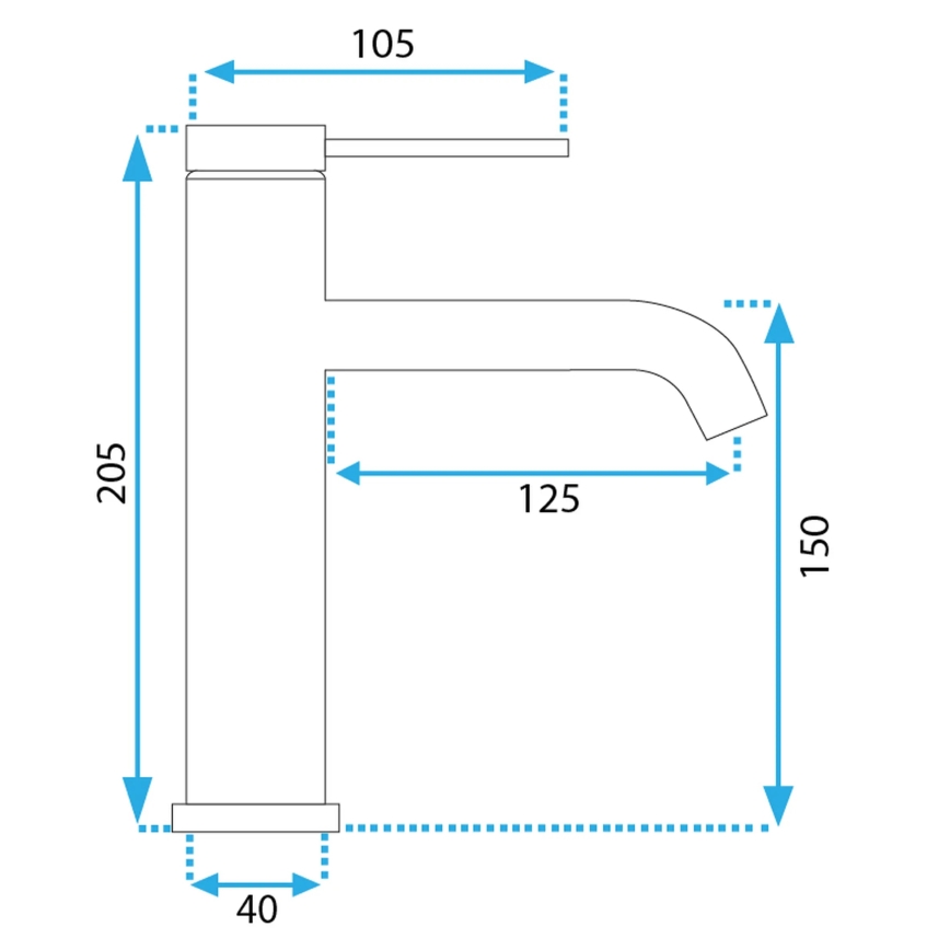 REA-B5324 - Umyvadlová baterie CLIF 20,5 cm broušená ocel