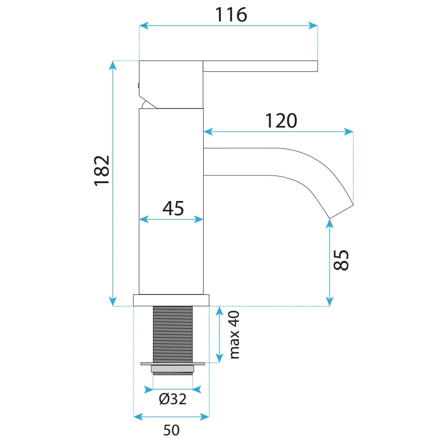 REA-B5504 - Umyvadlová baterie ONTARIO 17,5 cm černá