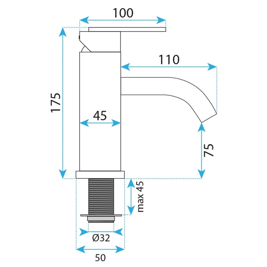 REA-B5505 - Umyvadlová baterie ONTARIO 17,5 cm broušená zlatá