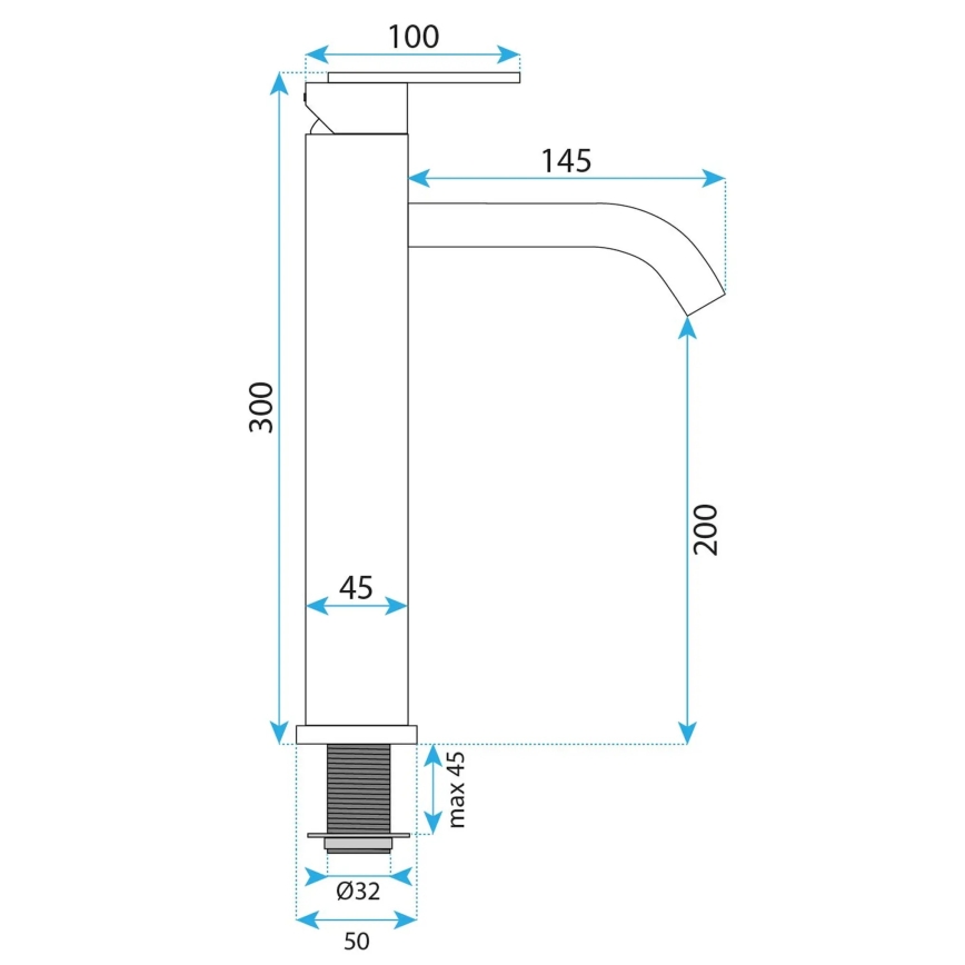 REA-B5511 - Umyvadlová baterie ONTARIO 30 cm titan