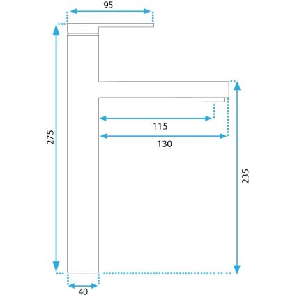 REA-B6215 - Umyvadlová baterie PIXEL 27,5 cm zlatá