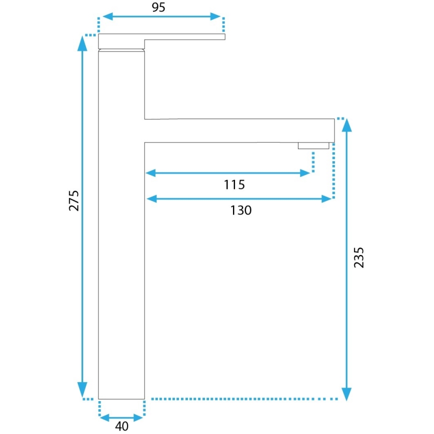 REA-B6215 - Umyvadlová baterie PIXEL 27,5 cm zlatá