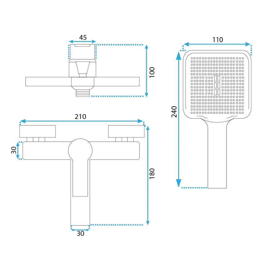 REA-B6407 - Vanová sada s baterií ARGUS matná černá