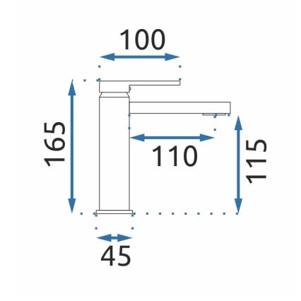 REA-B6555 - Umyvadlová baterie VERSO 16,5 cm broušená zlatá