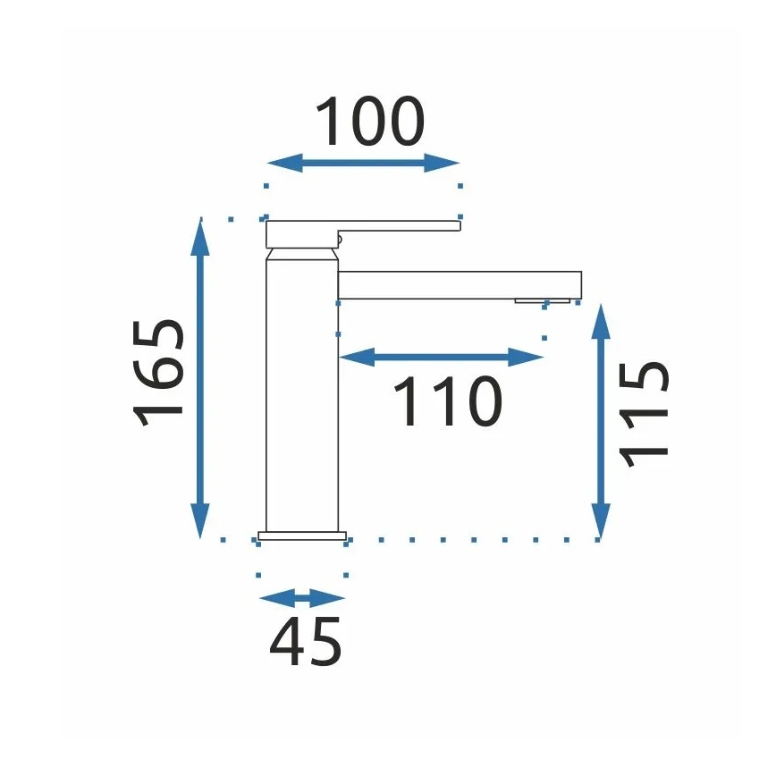REA-B6555 - Umyvadlová baterie VERSO 16,5 cm broušená zlatá
