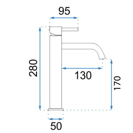 REA-B6896 - Umyvadlová baterie LUNGO 28 cm broušená zlatá