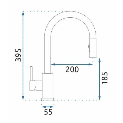 REA-B7437 - Dřezová baterie s vytahovací sprškou FRESH 45 cm titan