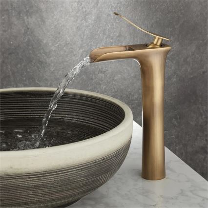 REA-B8120 - Umyvadlová baterie LAGUNA 30 cm broušená zlatá