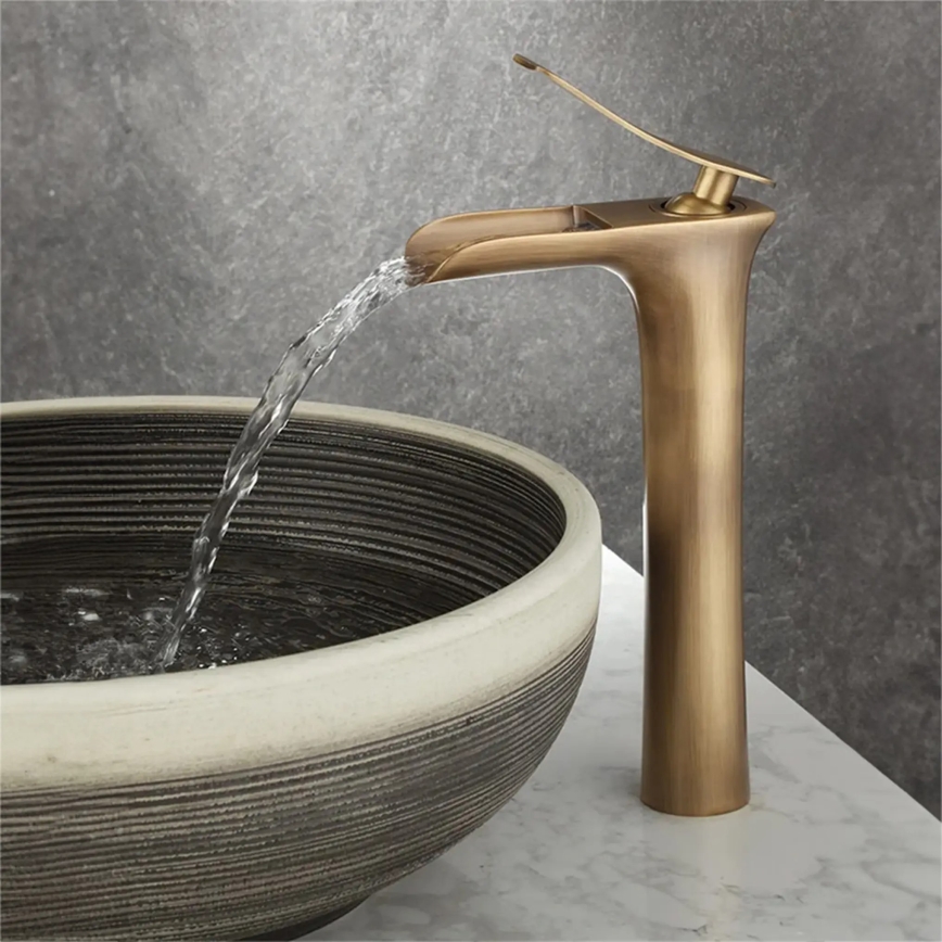 REA-B8120 - Umyvadlová baterie LAGUNA 30 cm broušená zlatá