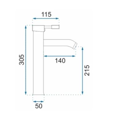 REA-B8665 - Umyvadlová baterie GRAF 30,5 cm černá