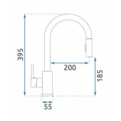 REA-B9148 - Dřezová baterie s vytahovací sprškou FRESH 39,5 cm broušená zlatá