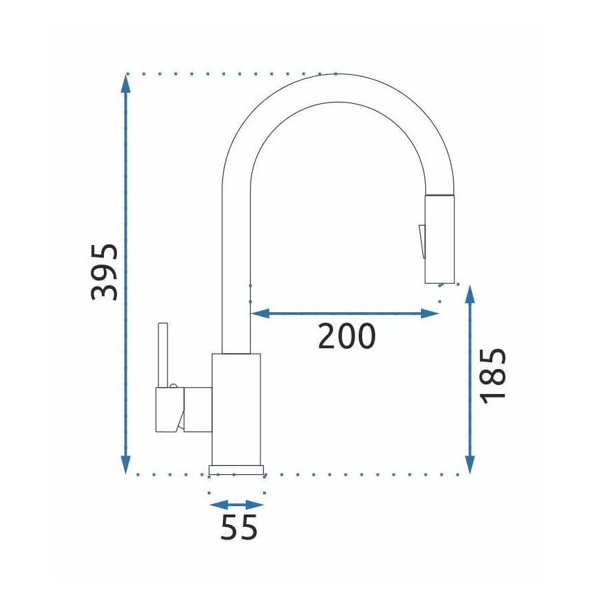 REA-B9148 - Dřezová baterie s vytahovací sprškou FRESH 39,5 cm broušená zlatá