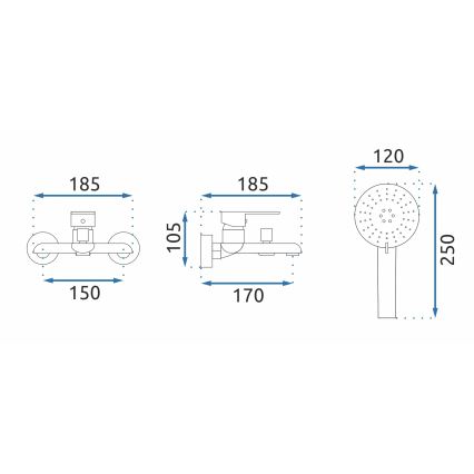REA-B9932 - Vanová sada BLOOM matná bílá/zlatá