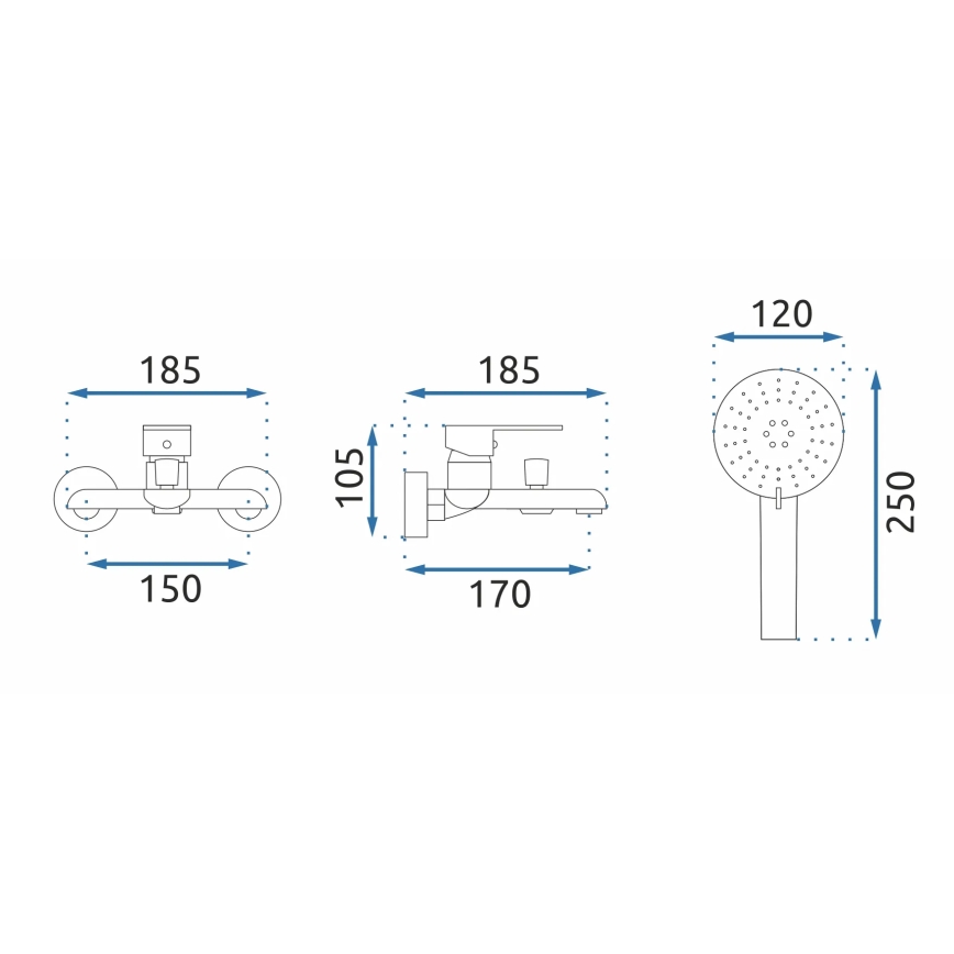 REA-B9932 - Vanová sada BLOOM matná bílá/zlatá