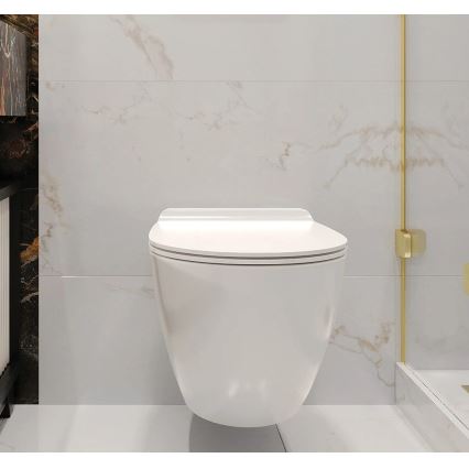 REA-C1400 - Závěsné WC s prkénkem CARTER RIMLESS keramika/bílá