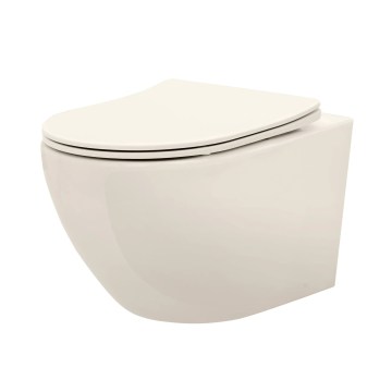 REA-C5500 - Závěsné WC s prkénkem CARLO MINI TORNADO RIMLESS keramika/krémová