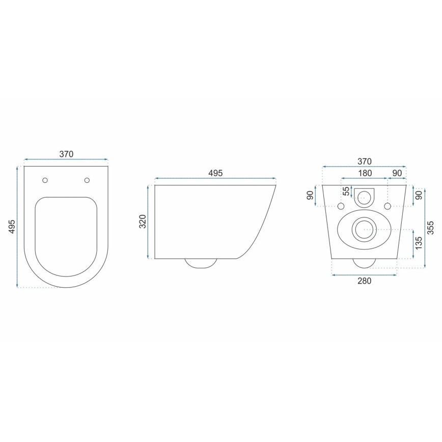 REA-C5500 - Závěsné WC s prkénkem CARLO MINI TORNADO RIMLESS keramika/krémová