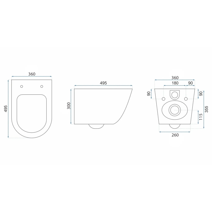 REA-C6800 - Závěsné WC s prkénkem TITO TORNADO RIMLESS keramika/bílá