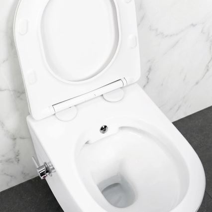REA-C9701 - Závěsné WC s bidetovou sprškou a prkénkem CARLO LUX keramika/bílá