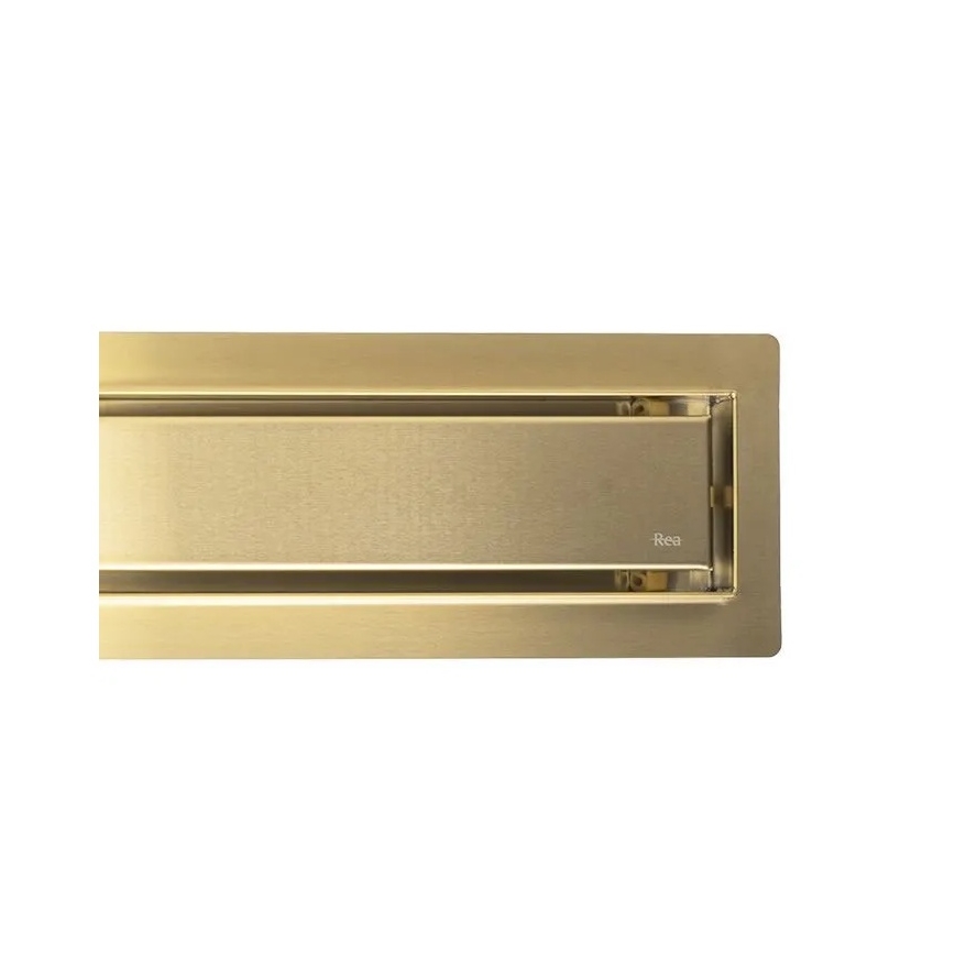 REA-G2703 - Odtokový žlab NEOX PRO 80 cm nerezová ocel/broušená zlatá