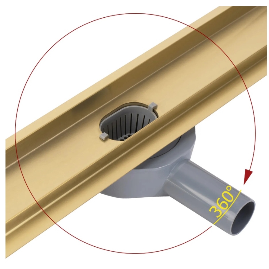 REA-G2704 - Odtokový žlab NEOX PRO 90 cm nerezová ocel/broušená zlatá