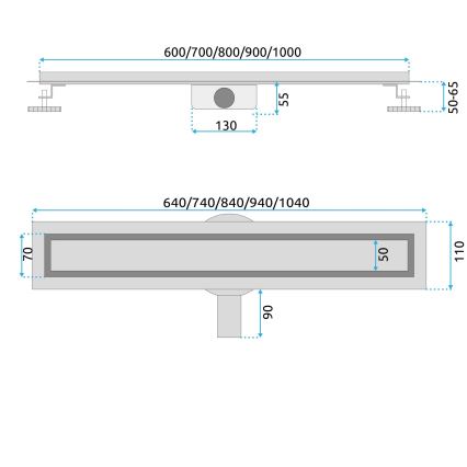 REA-G2738 - Odtokový žlab NEOX PRO 100 cm zlatá