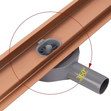 REA-G4802 - Odtokový žlab NEOX PRO 80 cm kartáčovaná měď
