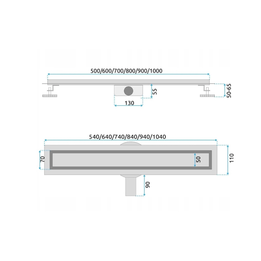 REA-G5807 - Odtokový žlab NEOX PRO 60 cm nerezová ocel