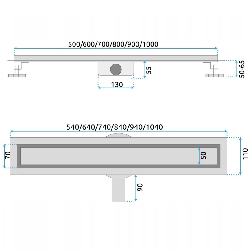 REA-G5811 - Odtokový žlab NEOX PRO 100 cm nikl