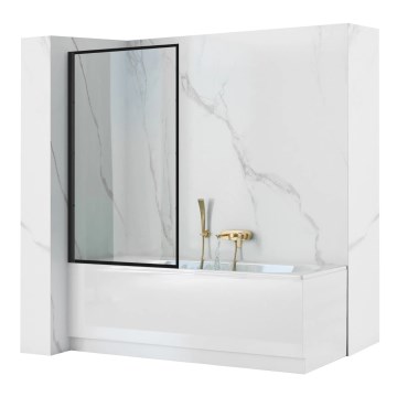 REA-K7633 - Pohyblivá vanová zástěna LAGOS 140x80 cm černá/čirá