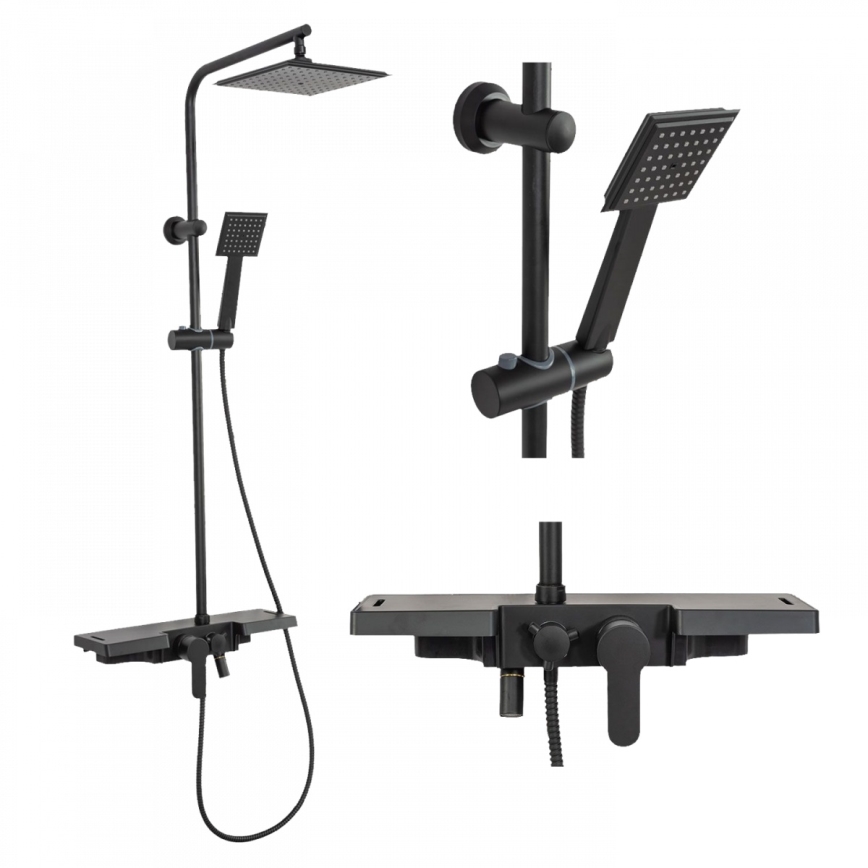REA-P0636 - Sprchová sada BRAVO matná černá