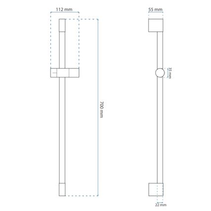 REA-P5981 - Držák pro ruční sprchu 70 cm zlatá