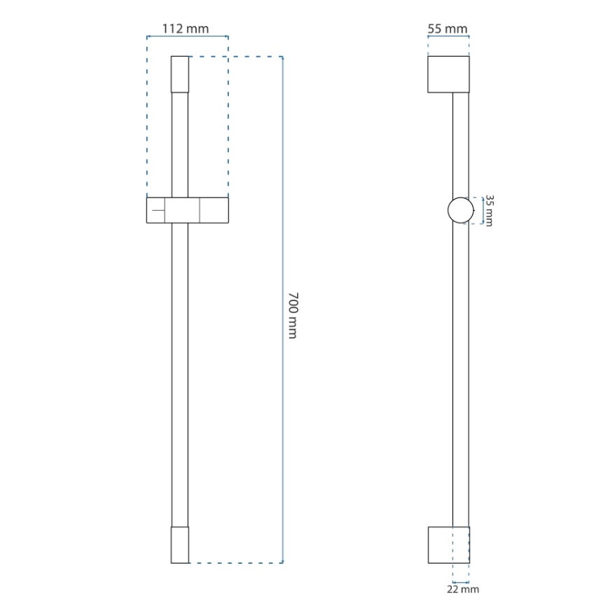 REA-P5981 - Držák pro ruční sprchu 70 cm zlatá