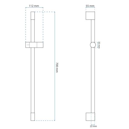 REA-P6500 - Držák pro ruční sprchu 70 cm broušená zlatá