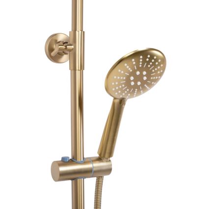 REA-P6604 - Sprchová sada s termostatickou baterií LUNGO broušená zlatá