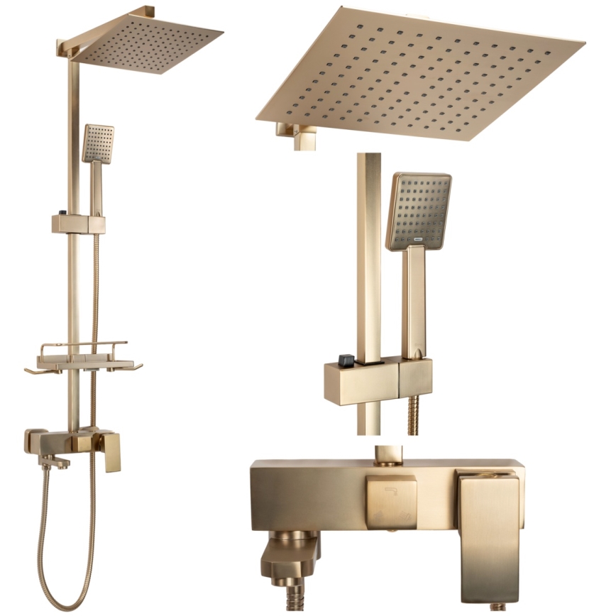 REA-P7050 - Sprchová sada s baterií JACK broušená zlatá