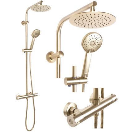 REA-P8413 - Sprchová sada s termostatickou baterií BLISS broušená zlatá