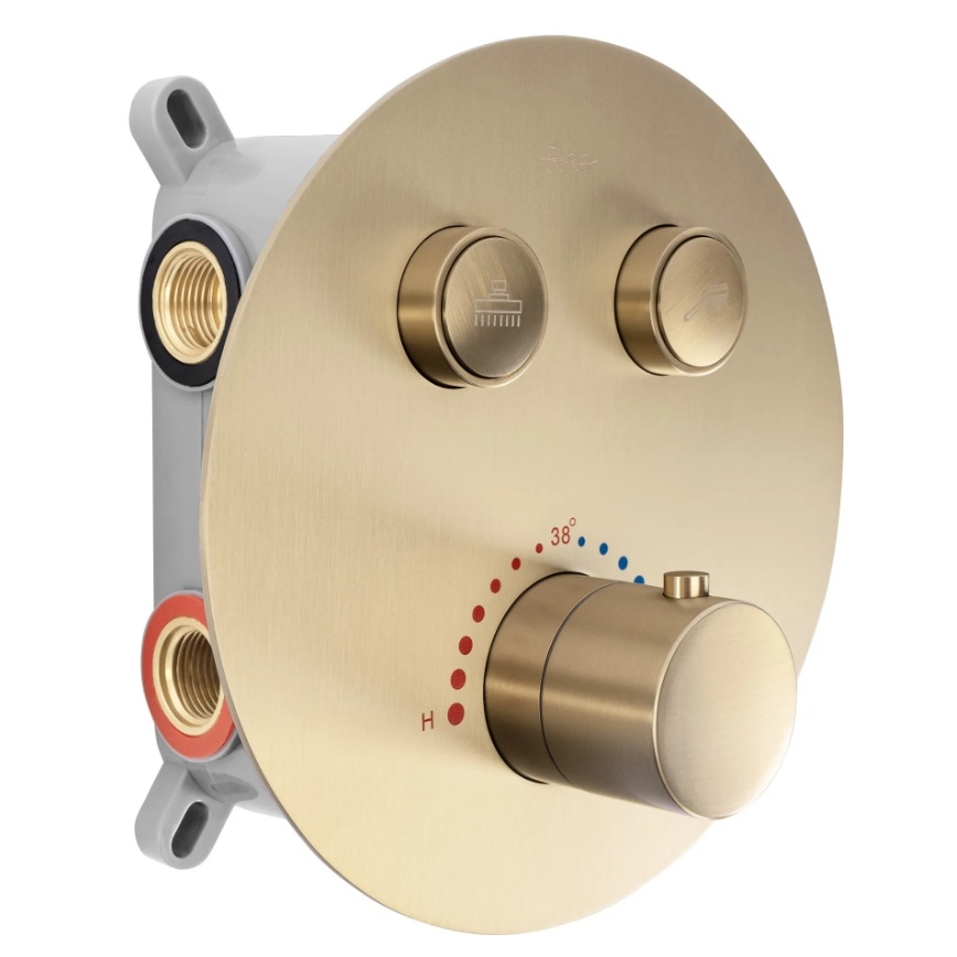 REA-P8551 - Sprchová sada s termostatickou podomítkovou baterií LUNGO broušená zlatá