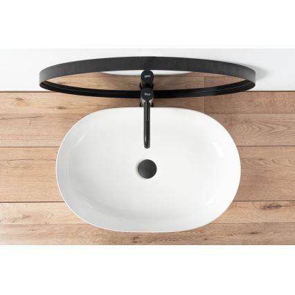 REA-U0024 - Umyvadlo na desku CLEO 41x60,5 cm keramika/lesklá bílá