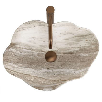 REA-U0618 - Umyvadlo na desku PEARL 38x50,5 cm keramika/béžová/imitace kamene