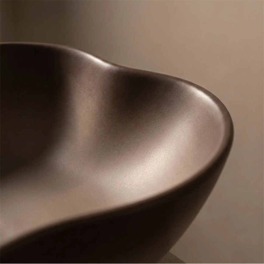 REA-U0629 - Umyvadlo na desku PEARL 38x50,5 cm keramika/hnědá