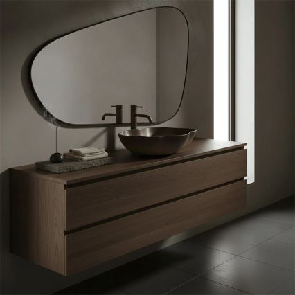 REA-U0629 - Umyvadlo na desku PEARL 38x50,5 cm keramika/hnědá