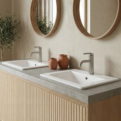 REA-U0786 - Zápustné umyvadlo DAFNE 47x62 cm keramika/lesklá bílá