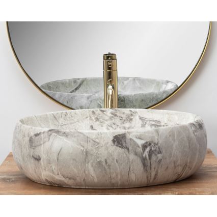 REA-U1020 - Umyvadlo na desku LINDA 34x48,5 cm keramika/imitace kamene