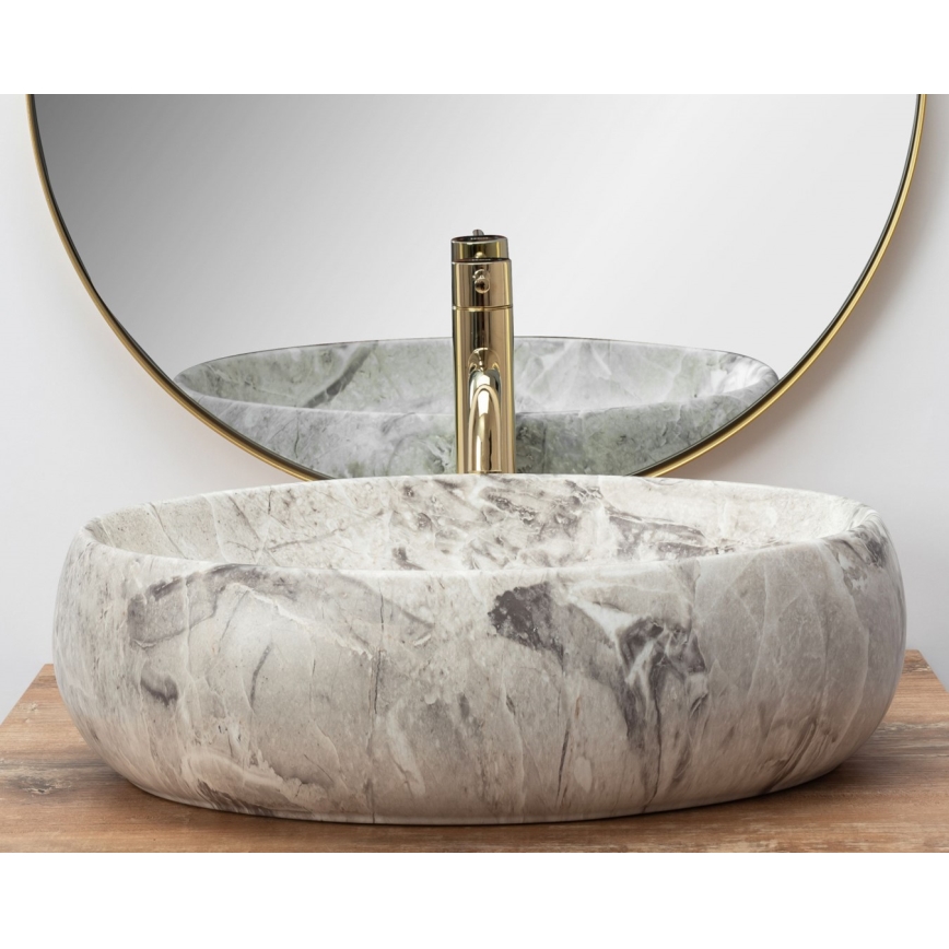 REA-U1020 - Umyvadlo na desku LINDA 34x48,5 cm keramika/imitace kamene