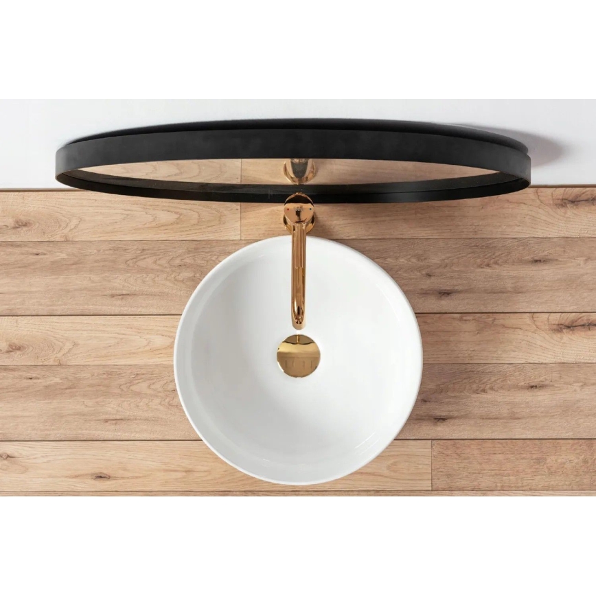 REA-U18918 - Umyvadlo na desku SAMI pr. 36 cm keramika/lesklá bílá